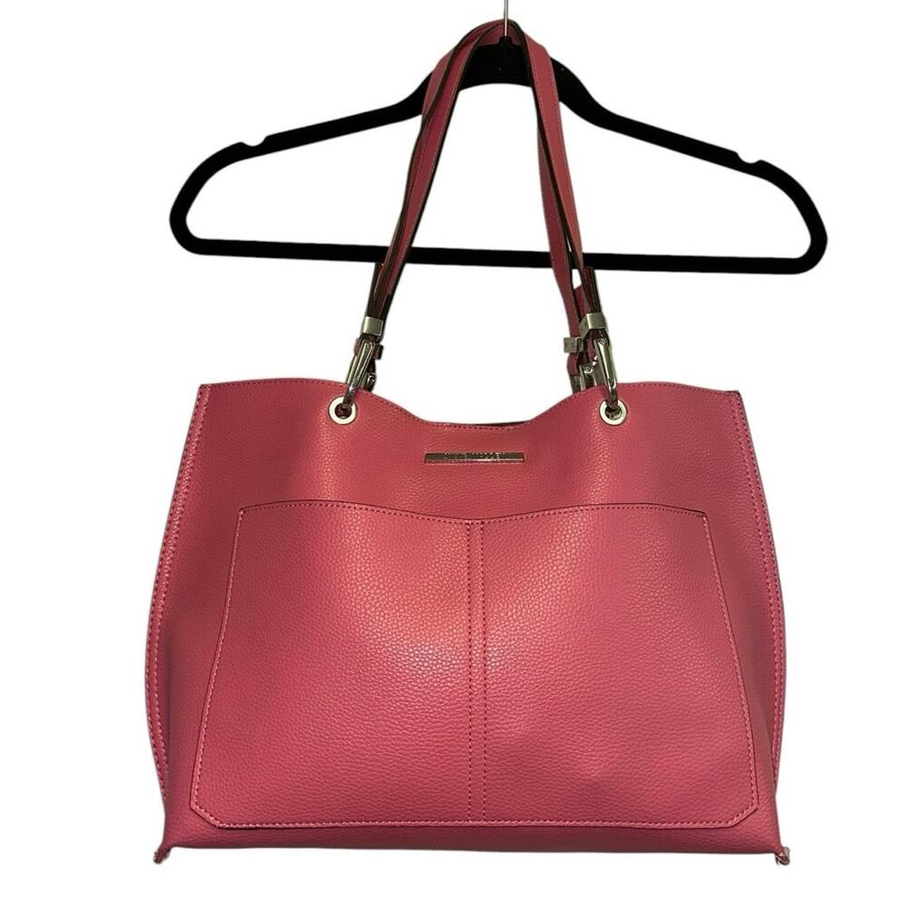 Steve Madden Pink‎ Floral Reversible Tote Bag Pouch Set